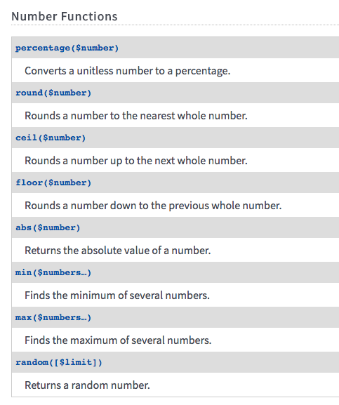 Number Functions